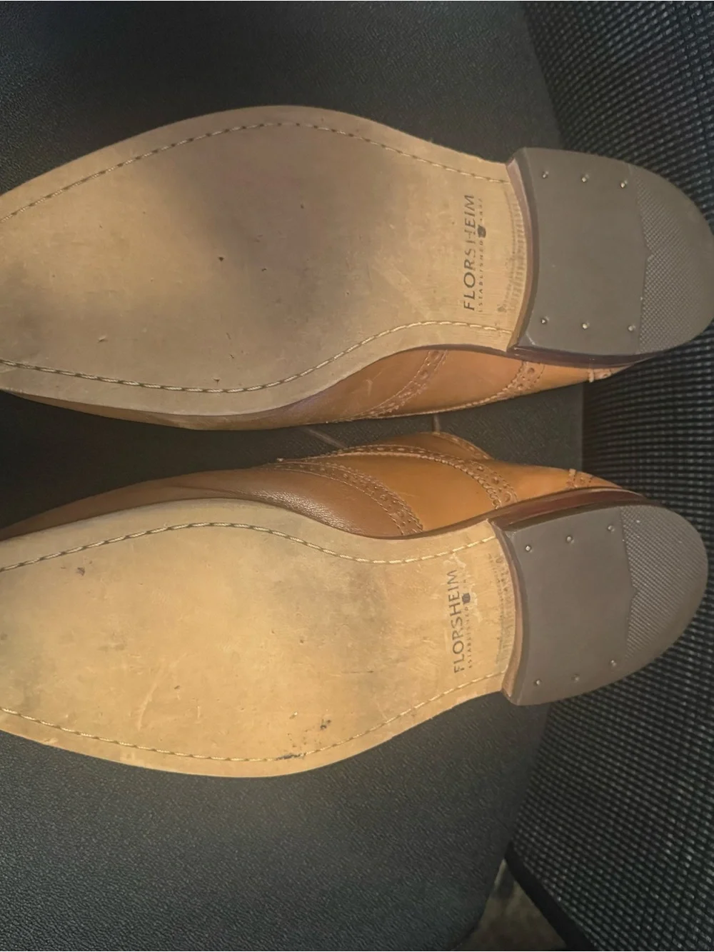 Florsheim Tan Brown Leather Wingtip Oxfords 12 wide